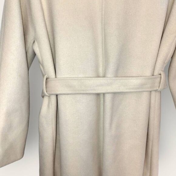 Commense Womens Coat Sz Large Cream Knee Length Trench Glamcore Classicore - Picture 7 of 15
